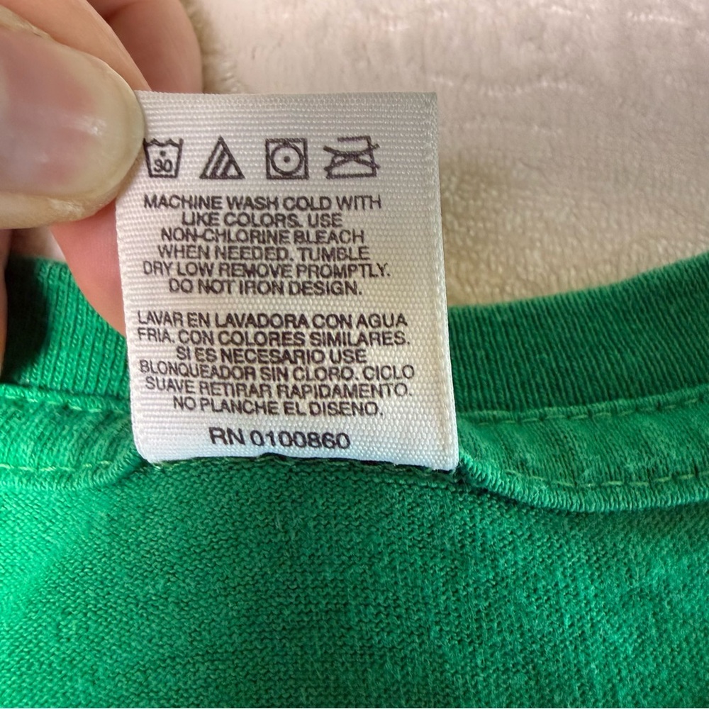Pacifica Green Short Sleeve Tee with Blue Graphic and Yellow Logo - Picture 5 of 6